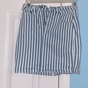 Garage Striped Jean Skirt